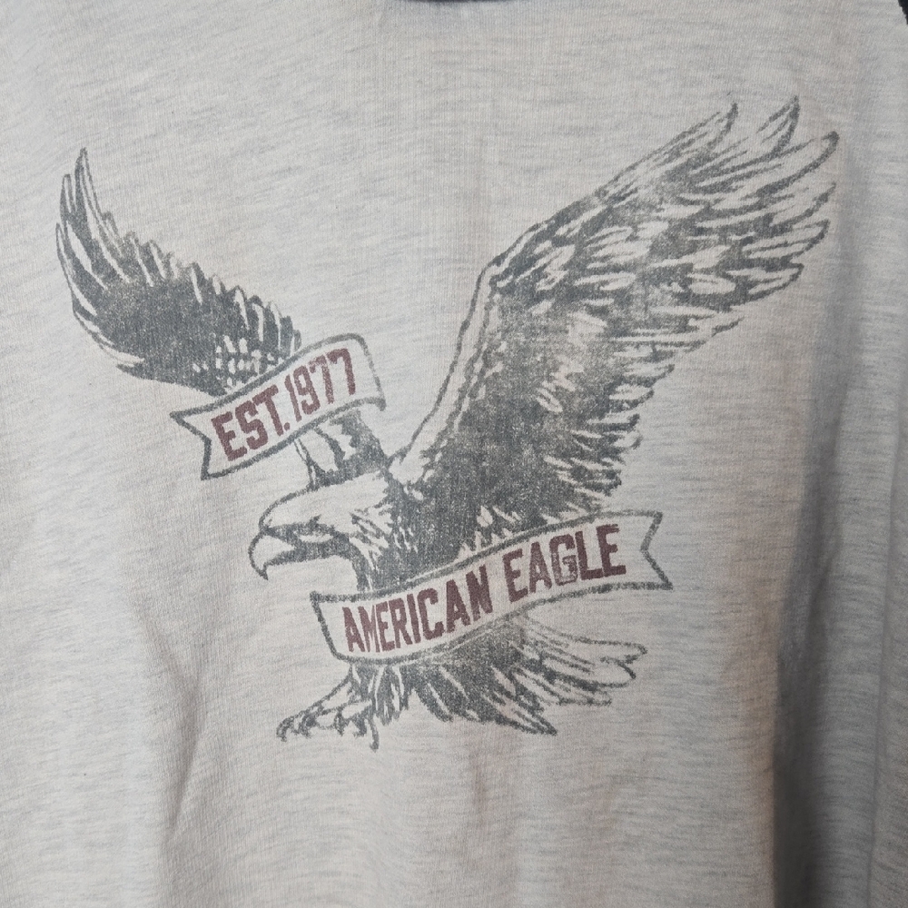 American Eagle Outfitters Black and Cream Hoodie - Picture 2 of 7